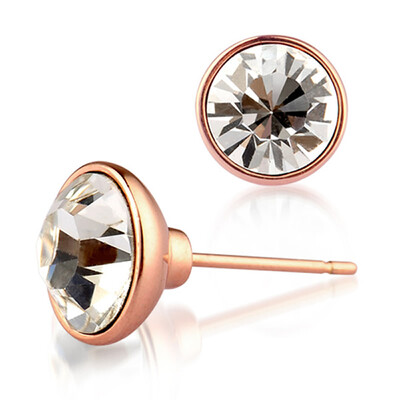 

Yoursfs Round Stud Earrings For Women Luxury Top Clear Zirconia Paved Silver Color Brincos Wedding Earring Jewelry