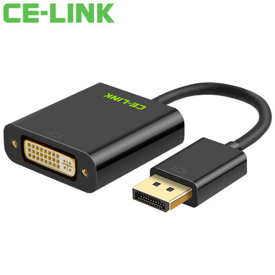 

CE-LINK 1591 DP to DVI Converter 1.2 версия Displayport to DVI адаптер молнии порт Macbook, подключенный к телевизору высокой четкости черного цвета
