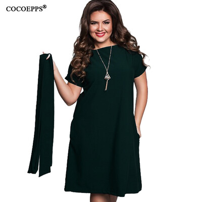 

COCOEPPS Elegant Casual women blue dresses big sizes NEW 2017 plus size women clothing Summer style o-neck bodycon Chiffon Dress