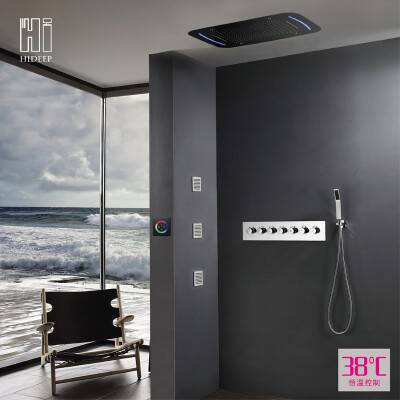 

HIDEEP Seven function luxury high quality LED body jet wall-mounted shower faucet