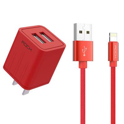 

ROCK Charging Set Dual-port USB Charging Line Charging Head Apple Data Cable