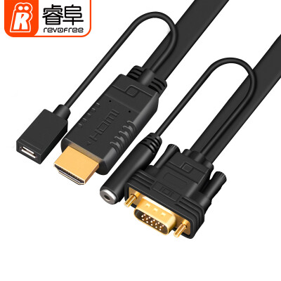 

Rui Hao REVOFREE CY279 HDMI to VGA line HD to VGA Converter Connector Box Set-top box Notebook Connection Monitor Projector Line Audio 2 Meter