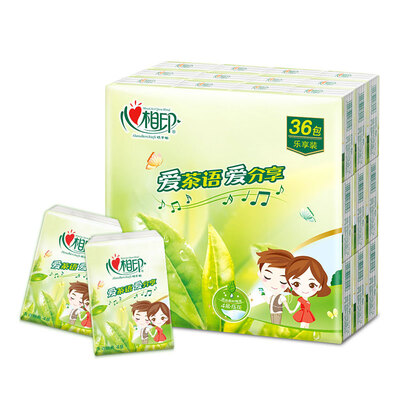 

Hearts printed tea handkerchief paper classic series 4 paper handkerchief * 36 packets