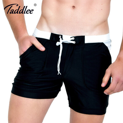 

Taddlee Brand Men's Swimwear Swim Beach Board шорты плавать сундуки Купальники Купальные костюмы Мужчины Плавательный боксер Surf Wear Gay