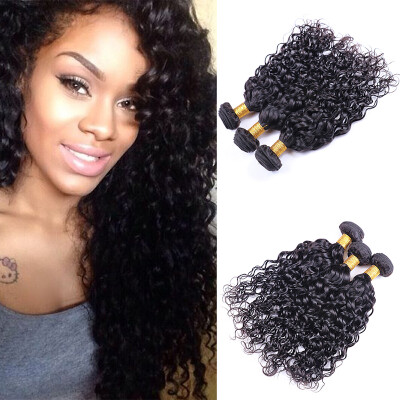 

Peruvian Virgin Hair water Wave 4 Bundles Peruvian water Wave Human Hair Extensions 7A Unprocessed Virgin Hair Bundle Deals 1B