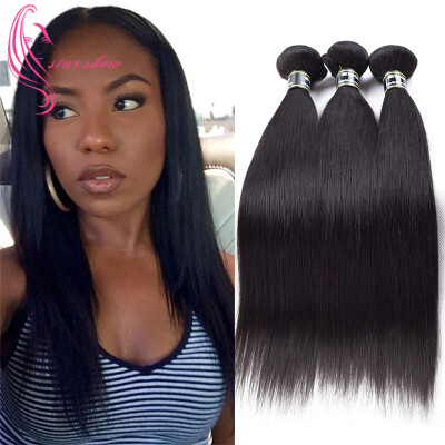 

7A Brazilian Virgin Hair 3 Bundles Straight Hair Weave Extensions Mink Brazilian Straight Hair Bundles Soft and Bouncy Hair Pieces