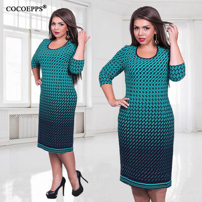 

COCOEPPS Autumn Winter women dress big size Women loose long dresses plus size dress Three Quarter casual dress -6XL vestidos