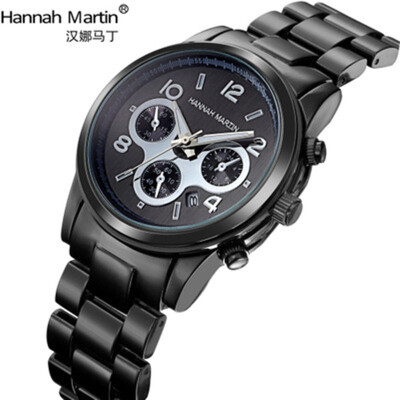 

Mens Luxury Gold Watches Hannah Martin Men Military Wristwatch Stainless Steel Quartz Watch Elegant Calendar Clock