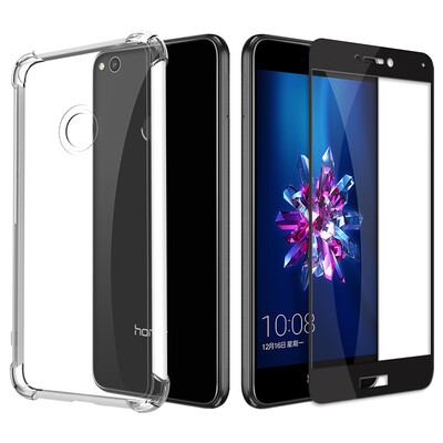 

Shell film set ESCASE glory 8 youth version of the phone shell to send full-screen white tempered film Huawei mobile phone case all-inclusive drop series soft shell transparent