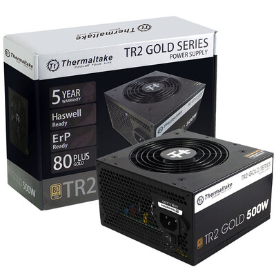 

Tt Thermaltake rated 500W TR2-500 power supply 80plus gold active PFC full voltage intelligent temperature control back alignment