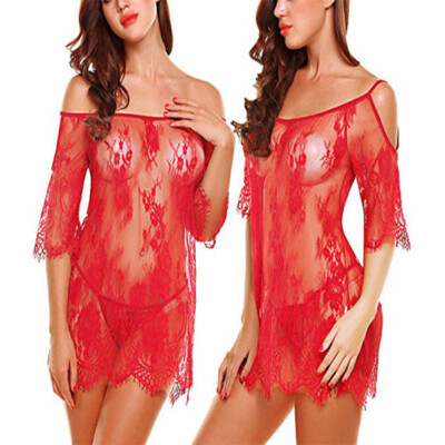 

CANISWomen Sexy-Lingerie Nightwear Underwear Babydoll Sleepwear Lace G-string Dress