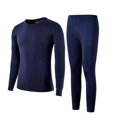 

Playboy Qiuyi Qiuku Mens Thin Cotton Thermal Underwear Set Round Collar Foundation Bottom Lingerie Cotton Sweater Navy XXL