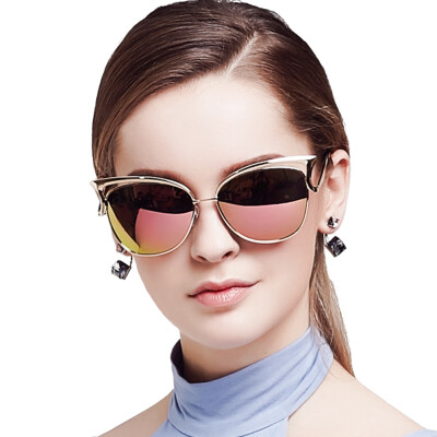 

BLUEKIKI YEUX cateye fashion sunglasses women polarized mirror vintage glasses