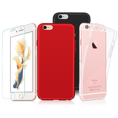

Мобильный чехол Shell Four Pieces Freeson Apple 6Plus / 6s Plus Телефонный чехол iPhone6Plus / 6sPlus Корпус для телефона Hard Shell Red Black Корпус TPU Прозрачная оболочка Apple 6plus / 6splus Закаленная пленка