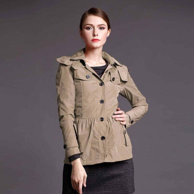 

Regreka Marc Rebecca Europe&the United States British wind Slim was thin short section of a single buckle windbreaker jacket 45443A turmeric M