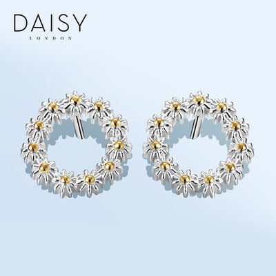 

Великобритания Daisy Лондон серьга женские модели 925 серебряных серьги прекрасных цветы ромашки цветок гирлянды ювелирных изделия серьга серьга простой леди