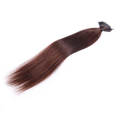 

Iueenly hair 9A Grade I U Tip Human Hair Extensions 4 Dark Brown 27 Brazilian Virgin Hair Pre-bonded Nail Tip Hair Extensions