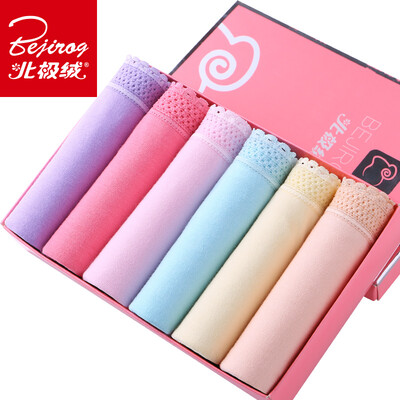 

Arctic cashmere trousers women in the waist elegant lace edge cotton women's underwear comfortable breathable solid angle briefs 6 boxed  code