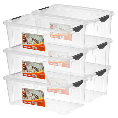 

JEKO&JEKO plastic transparent storage box shoe box 6L 6 Pack storage box household toy storage box shoe storage box shoe box high transparent SWB-508