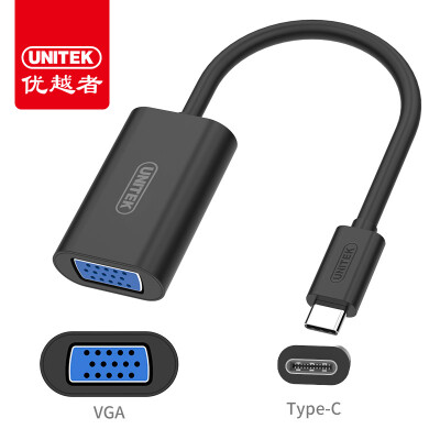 

(UNITEK) Тип-C в VGA-конвертер USB-C адаптер Apple macbook компьютер TV проектор видео интерфейсный кабель адаптер Y-6318BK