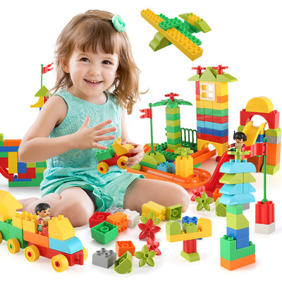 

Ming Ting (MING TA) 166 amusement park building blocks fight children's toys three-dimensional plastic assembly assembled baby boys and girls girls educational toys large barrels