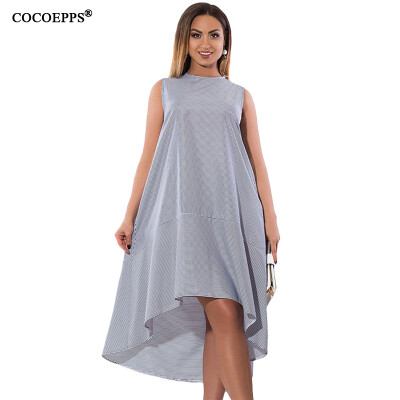 

COCOEPPS Summer New Straped Women Dress 2017 Fashion Plus Size Female Big Size Long Dresses Casual Loose Blue Vestidos 5xl 6xl