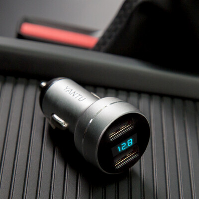 

YANTU зарядное устройство для автомобиля с двумя USB-иетерфейсами A89 Серебряный