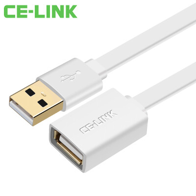 

CE-LINK 3878 USB2.0 удлинительная линия для мужчин и женщин 0,5 м AM / AF высокоскоростная передача данных удлинитель удлинительный кабель U диск мыши клавиатура удлинитель линия плоская линия белый