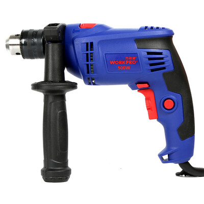 

WACKER WORKPRO W122005N multi-action hand drill impact drill home pistol drill tool set dual-use color box 500W