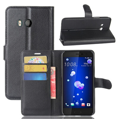 

GANGXUN HTC U11 Case High Quality PU Leather Flip Cover Kickstand Anti-shock Wallet Case for HTC U11
