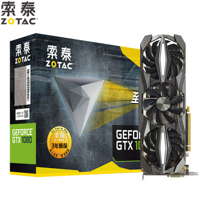 

ZOTAC GeForce GTX1080-8GD5X Extreme PLUS OC 1721-1860MHz / 10110MHz 8G / 256bit графическая карта GDDR5X PCI-E