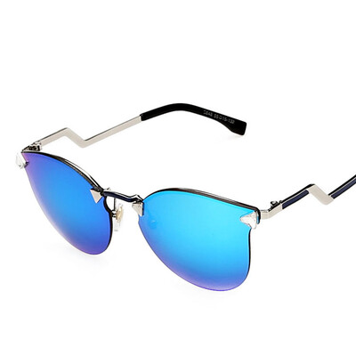 

Ladies Cat Triangle Crystal Reflective Mirror Ultra Light Frameless Sunglasses Little Devil Sunglasses as gift for women