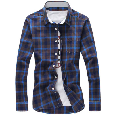 

2017 young men's SHIRT COTTON PLAID Korean fat XL DP shirt shirt students tide