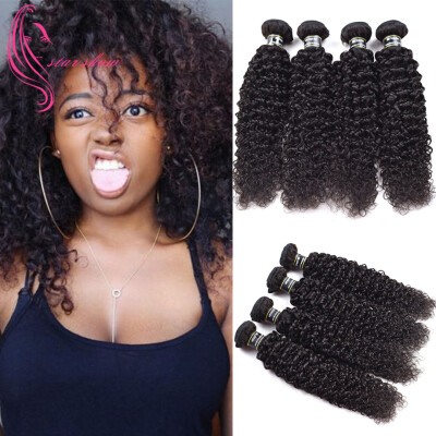 

8A Jerry Curly Malaysian Virgin Hair 4 Bundles Kinky Curly Hair Excellent Hair Weave Bundles Shedding Free Natural Color