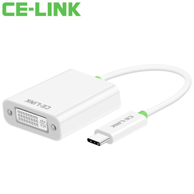 

CE-LINK Тип-C к адаптеру DVI-конвертера USB3.1 USB-C к адаптеру для адаптера адаптера DVI Поддержка подключения к компьютеру Macbook Телевизионный проектор A1100