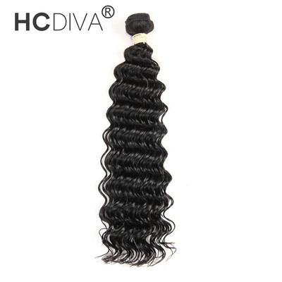 

HCDIVA Hair 1Pcs Only Unprocessed 100 Human Virgin Hair Weft Brazilian Deep Wave Virgin Hair Weave