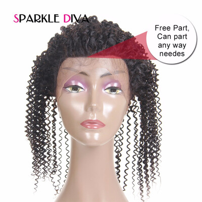 

360 Lace Frontal Closure Kinky Curly Brazilian Full Lace Band Frontal Natural Hairline Remy Hair Pre Plucked