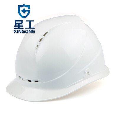 

XINGGONG Breathable Safety Helmet ABS Construction Engineering Site Power Construction Leadership Supervisor Printable White