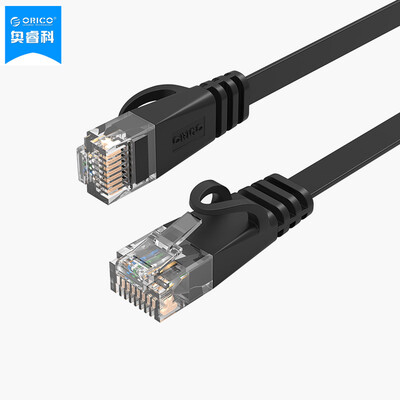 

ORICO PUG-C6B CAT6 Six types of gigabit flat cable engineering home improvement cable computer network jumper finished RJ45 pure copper cable black 3 m