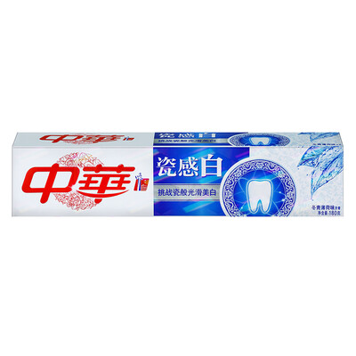 

Chinese ZHONGHUA porcelain sensual white holly mint toothpaste 180g