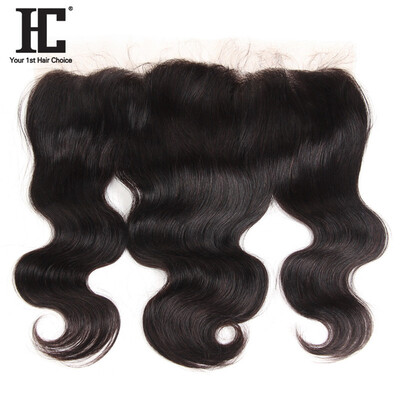

HC Hair Lace Frontal Closure With Baby Hair One Bundle Malaysian Body Wave Remy Hair 13x4 Inch Ear To Ear Human Hair Pre Plucked