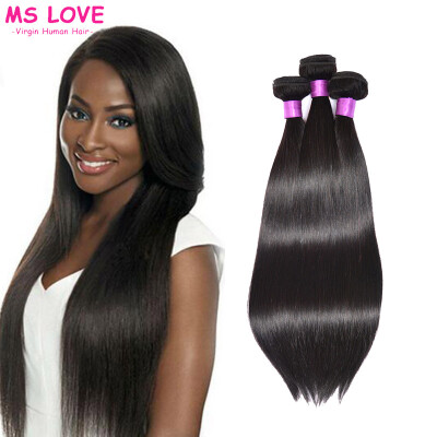 

MS LOVE Brazilian straight hair 3 bundles Brazilian virgin hair 7A Grade100 human hair bundles