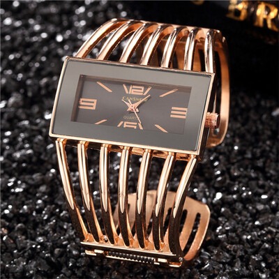 

Роскошные тапочки Женские часы Женская мода Браслет Bangle Кварцевые стальные часы Девушки Часы Подарки