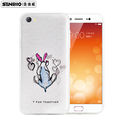 

Shengdi Вэй (Sendio) OPPO R9s телефона оболочка защитный рукав / 3D трехмерного рельефа TPU все включена мягкая оболочка падения сопротивления минималистского небольших свежих мужчин и женщин / T серия маленького белого кролика