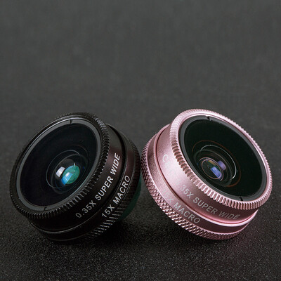 

C & C mobile phone lens wide-angle three-in-one suit Apple universal camera SLR external camera HD 035 rose gold