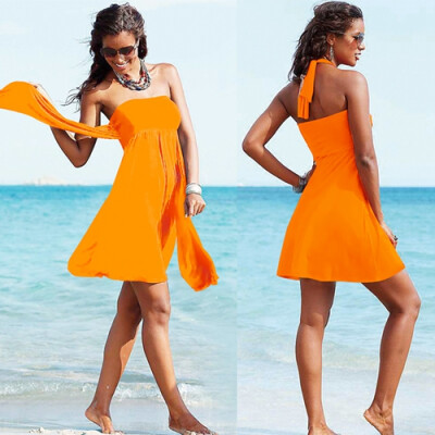 

Hot Multy way Feminine Cover Removable Padding Convertible Plus size Women Beach Dress S.M.L.XL