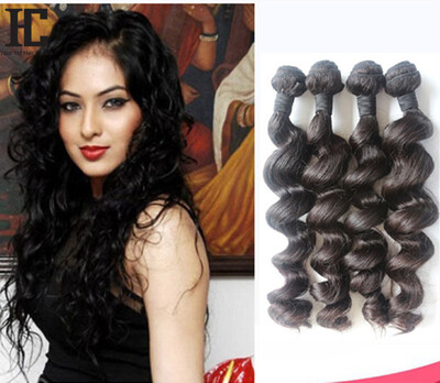 

HC Hair Company Brazilian Loose Wave Hair Weave Bundles 4 Piece 100 Remy Hair Weaving Natural Color Human Hair Extensions