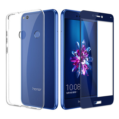 

Shell film set glory 8 youth version of the phone shell to send full screen blue tempered film Huawei cell phone sets all-inclusive drop series soft shell transparent