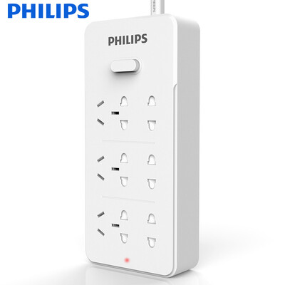 

Philips PHILIPS the new national standard six 18 m socket master switch child protection door insert plug panel wiring board drag board SPS3621B 93