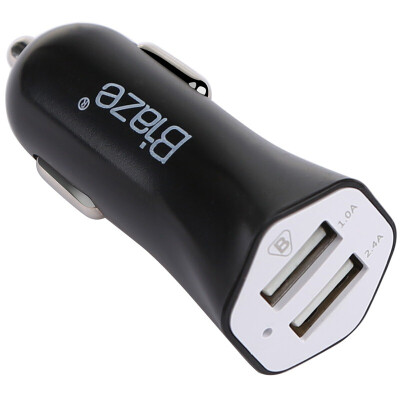 

BIAZE MC6 Dual USB / 2.4A Output Car Charger Flat / Mobile Universal Car Charger Gold